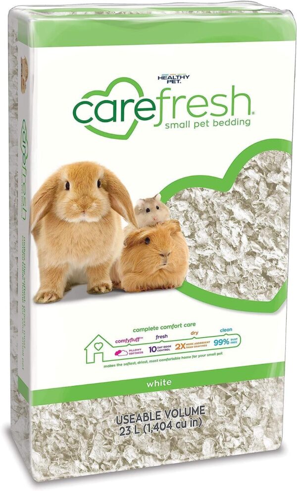 Carefresh 99% Dust-Free White Natural Paper Small Pet Bedding with Odor Control, 23 L