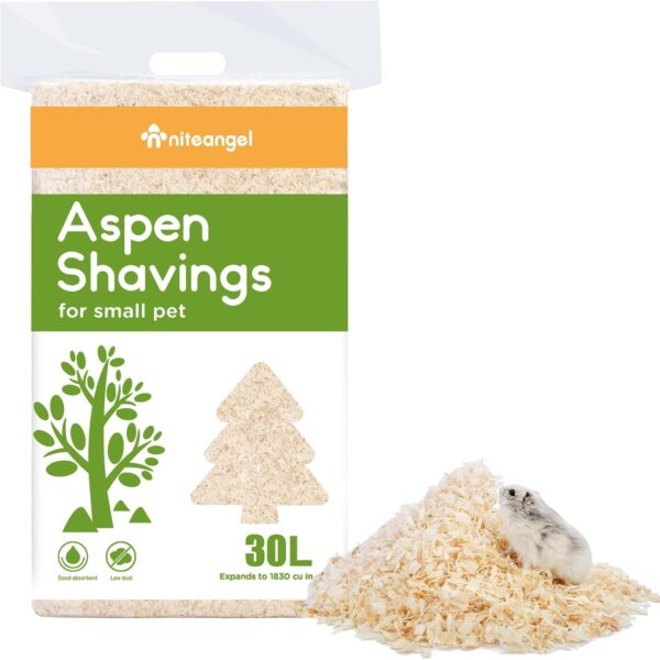 Niteangel Aspen Shaving Hamster Beddings for Syrian Dwarf Hamster Gerbil Mice Degu Rat Rabbit Bunny Guinea Pig Chinchilla Hedgehog or Other Small Pets