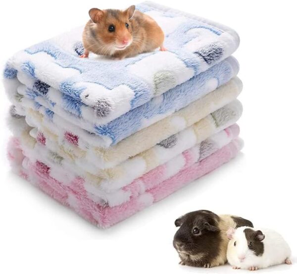 ASOCEA 3 Pack Guinea Pigs Blankets Hamster Bedding Small Animal Fleece Cage Liners Soft Warm Sleep Mat Pad Pet Bedding Towels Flannel Throw for Guinea Pig Hamster Small Rabbit