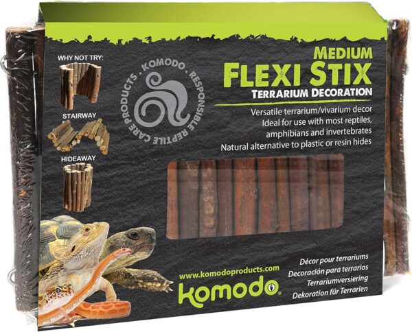 Komodo Flexi Stix, Medium, Terrarium or Vivarium Décor, Suitable for reptiles, amphibians and invertebrates