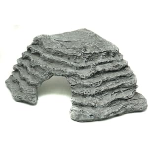 Komodo Basking Platform Corner Ramp, Large, Grey, Decor for Terrariums and Vivariums