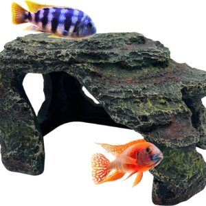 Mascot Pets Reptile Rock Cave Terrarium Hide Vivarium Decor Basking Platform Aquarium Fish Tank Hideaway Slate Rock Tortoise Fish Tank Lizzard Gecko