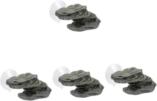 BESPORTBLE 4pcs Turtle Floating Island Drying Table Tortoise Hide Tortoise Habitat Turtle Rocks Turtle Tank Platform Turtle Hideout Cave Reptile Basking Platform Turtle Tank Decorations Resin