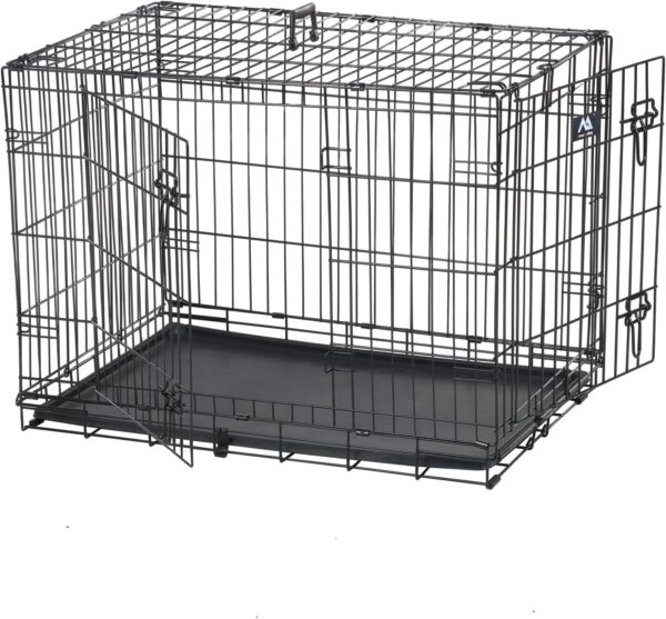 SILVER VALLEY Dog Crate Dog Cage from Small to Large, Pet Dog Puppy Cat Training Cage Crate with 2 Doors Easy Clean Removable Plastic Tray (77.5 L x 47cm W x 54.5cm H)