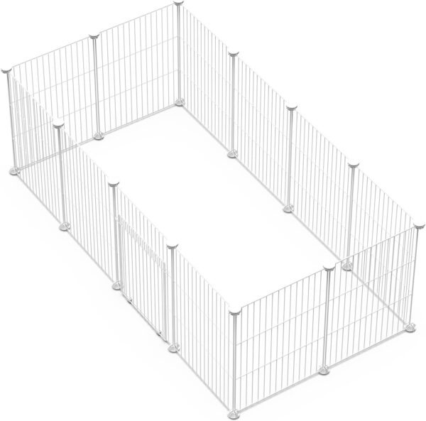 LANGXUN Rabbit Enclosure, Metal Fence, Wire Cage, Encrypted Wire Cage, DIY Assembly of Different Sizes of Metal Wire Cage(128X64X43CM White 12PCS)