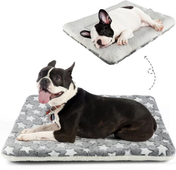 Kekuningan Dog Bed Mat Small Washable Dog Crate Mattress for 30 inch Cage Soft Flat Pet Cushion Bedding Puppy Pillow Blanket for Cats Puppy Dogs Reversible 74x54cm