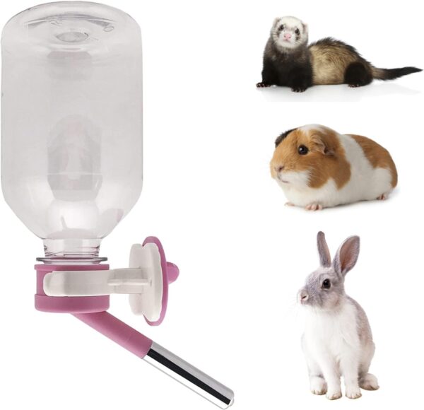 Choco Nose Patented No-Drip Water Bottle/Feeder for Guinea Pigs/Hamsters/Bunnies/Ferrets/Other Small Pets, Critters and Animals -For Cages, Crates or Wall Mount. 300ML. Nozzle 10mm, Pink (C128)