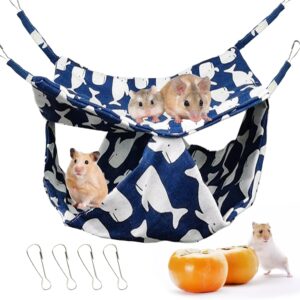 Double-Layer Pet Cage Hammock, Hanging Bed Cage for Small Animals Soft Pet Accessories for Guinea Pig Parrot Ferret Squirrel Hamster Rat