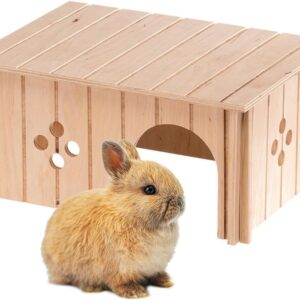 Ferplast Rabbit House, Guinea Pig Wooden House, Small Pet House, FSC Certificated Wood, 33 x 23,6 x 16 cm