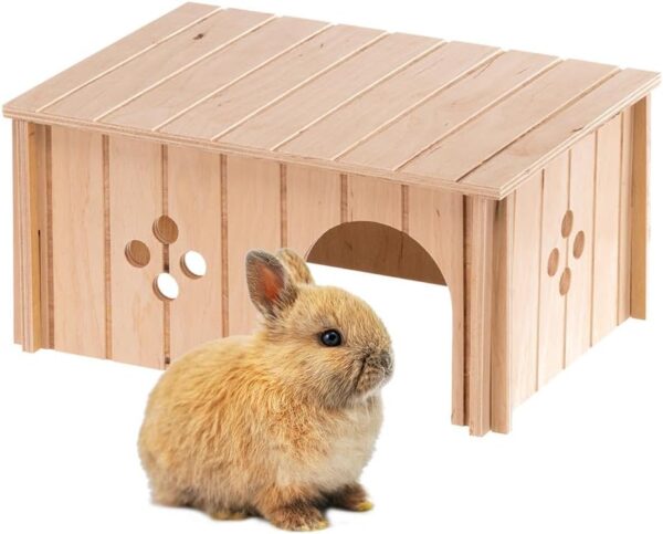 Ferplast Rabbit House, Guinea Pig Wooden House, Small Pet House, FSC Certificated Wood, 33 x 23,6 x 16 cm