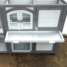 Archie Rabbit Hutch, Guinea Pig Home front view with all doors open. Flat packed easy assemble