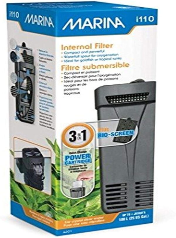 Marina i110 Internal Filter for Aquariums, Black, Small