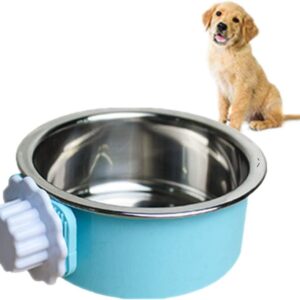 2-in-one dog water bowl cage, crate type water bowl, stainless steel pet hanging bowl, puppy crate water bowl water dispenser, used for cats and dogs and other small animals (small)…