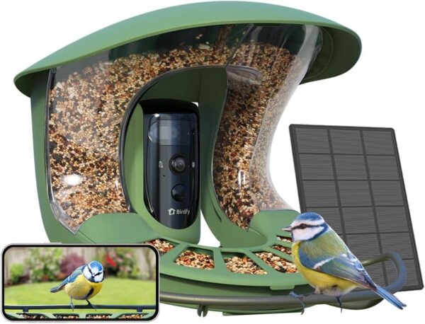 Birdfy Upgraded Bird Feeder Camera with Dual-Lens, Auto-Trace, High-Definition Bird Camera: Auto Identify, Alert, Smart Capture, Bird Feeders, Bird Watching Gifts for Bird Lovers, Birdfy Feeder 2 Pro