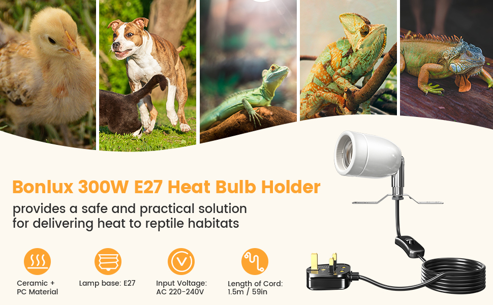 200W Ceramic Reptile Heat Lamp Holder