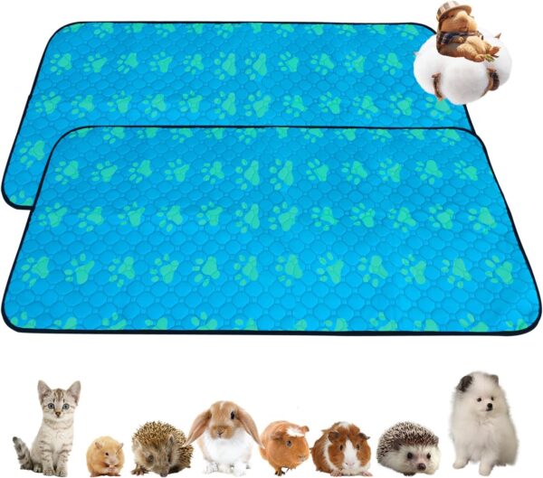 CHEGRON Guinea Pig Bedding 47x24inch Waterproof Fleece Mats C&C Cage Liner for Ultimate Comfort and Hygiene - Fit for Small Animal Rabbit Hamster Ferret Cat Puppy Dog, 2PCS