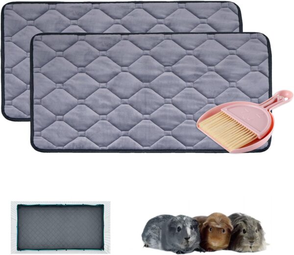 CNRCUOCKI 2 Pack Midwest Fleece Guinea Pig Cage Liners, Washable 47x24 Inch Thick Soft Guinea Pig Bedding, Small Pet Accessories for Cage