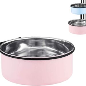 Dog Hanging Cage Bowl,Pet Hanging Bowls for Crates and Cages,Stainless Steel Dog Bowls,Small Sized Dog Feeding Bowls and Water Bowls(850ml/1pcs）