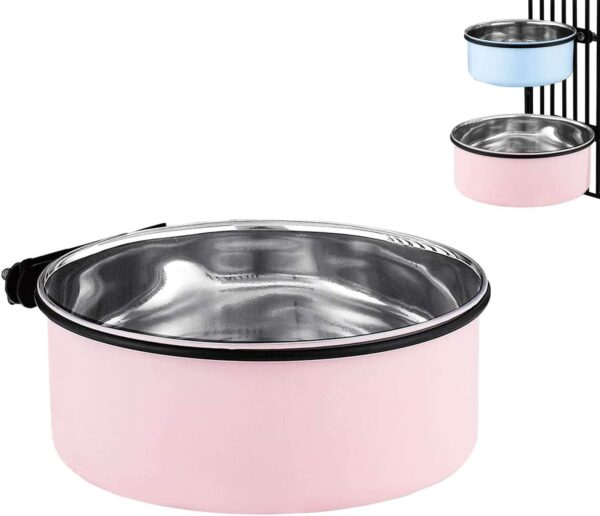 Dog Hanging Cage Bowl,Pet Hanging Bowls for Crates and Cages,Stainless Steel Dog Bowls,Small Sized Dog Feeding Bowls and Water Bowls(850ml/1pcs）