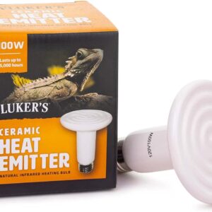 Fluker's Ceramic Heat Emitter, Natural Infrared Heating Bulb for Reptiles, 100 Watt