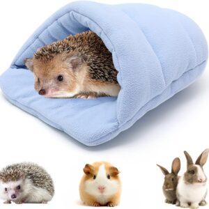 Guinea Pig Bed Hamster Bed Sleeping Bag Cave Nest Cushion Soft Warm Slippers Guinea Pig House Pet Winter Bedding Cage Accessories for Small Animal Squirrel Hedgehog Rat Chinchilla Ferret (Sky Blue)