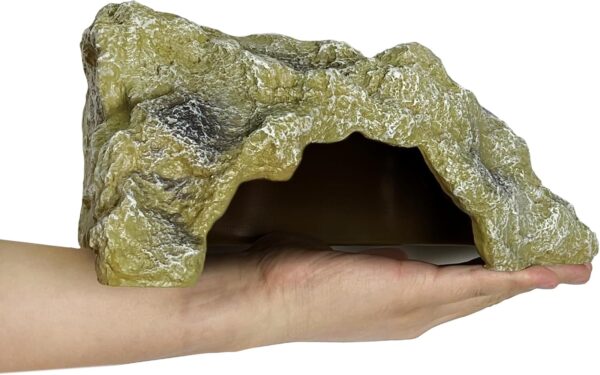 Hamiledyi Reptile Hides Large Simulation Rock Reptile Cave Hideouts Terrarium Habitat Décor Bearded Dragon Hideout for Snake Geckos Lizards Turtle Frogs Amphibians (L)