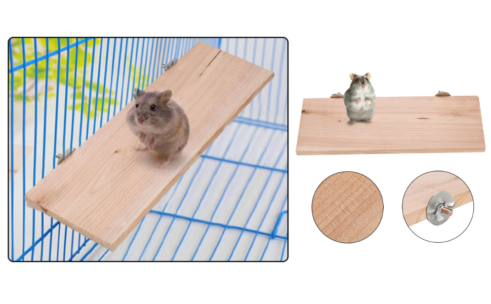 Hamster Platform Rectangle Natural Wood Stand