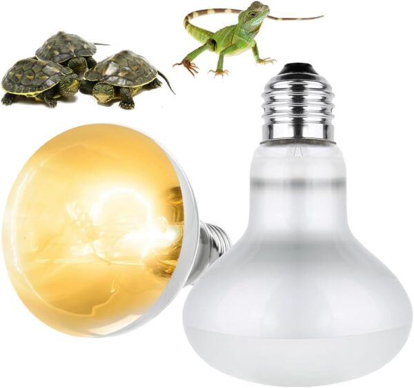 Hojalis 2 Pack 100W Reptile Heat Lamp Bulb, Heat Lamp for Reptiles, E27 Daylight Basking Spot Bulb, Tortoise Heat Lamp Bulb, Reptile Heating Bulb for Tortoise, Lizard, Bearded Dragon, Puppy, Chick