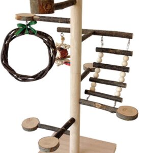 KACCDE Bird Toy Parrot Gym Stand Birdcages Standing Swing Small Bird Cage Climbing Ladder Perches For Parrot Conures