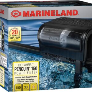 MarineLand Penguin Bio-Wheel Power Filter 150 GPH, Multi-Stage Aquarium Filtration,black, 20-30 Gallon Aquarium, 150 GPH