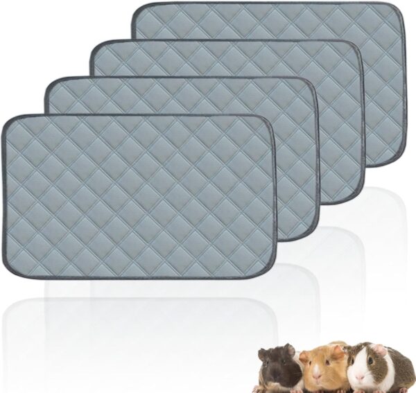 Mooydee 4 Pack Guinea Pig Cage Liners for C&C 2x1 Habitat Washable Guinea Pig Bedding Super Absorbent | Waterproof | Non Slip| Reusable Guinea Pig Pee Pads for Small Animals Cages-28 x 14 Inch