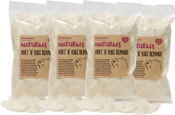 NATURAL Soft Hamster Bedding for Rabbits, Guinea Pigs, Gerbils, mice, and pet birds (4 X 20g)