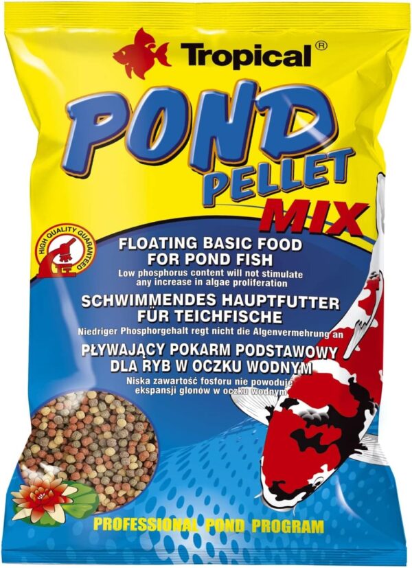 POND PELLET MIX 1000ml / 130g - Floating pond fish food pellets, for Goldfish, Koi and all cold water