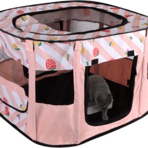 Pet Playpen, Dog Playpen Foldable, Cat Playpen Puppy Cage for Indoor Outdoor 70 x 55 x 45cm…