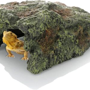 Reptile & Amphibian Habitat Décor | Aquarium Decorations Cave| 7.8 x 5.9 x 3.1'' Reptile Rock Hide Cave for Lizards, Bearded Dragon,Turtle,Tortoise,Crested Gecko| Reptile Tank Accessories