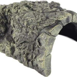 Reptile Hideouts Turtle Basking Platform Reptile Hide Habitat Lizards Turtles Resin Hiding Cave Ornament for Aquarium Reptile Terrarium(L)