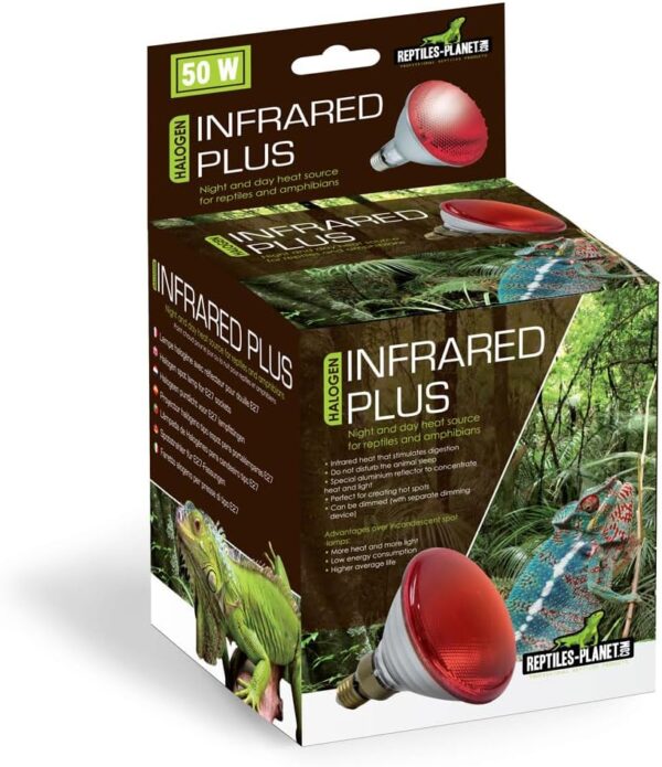 Reptiles-Planet Halogen Infra Red Plus Bulb for Heating Reptiles, 50 W