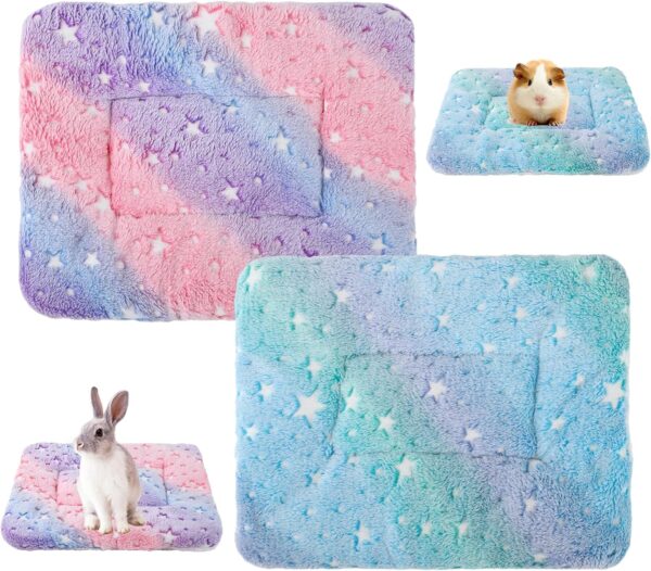 Small Animal Plush Bed,Guinea Pig Blanket,Guinea Pig Bedding Mat,Hamster Pad Mats,Winter Warm Fleece Sleep Pet Pad, Kitten Bunny Chinchilla Squirrel Hedgehog 14.8 * 11 inch