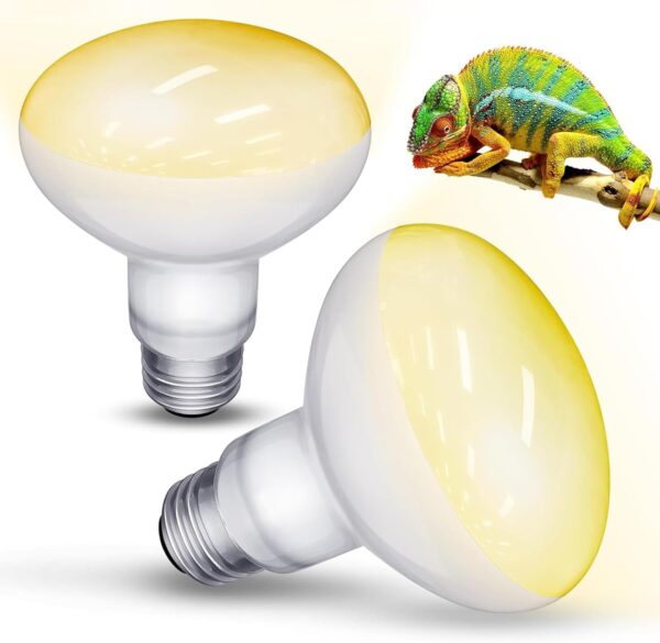 TANGHSE 2 Pack 100W Reptile Heat Lamp Bulb, Daylight Basking Spot Bulb, Tortoise Heat Lamp Bulb, Reptile Heating Bulb, UVA Heat Bulb for Amphibian, Tortoise, Bearded Dragon, Lizard, Chicks