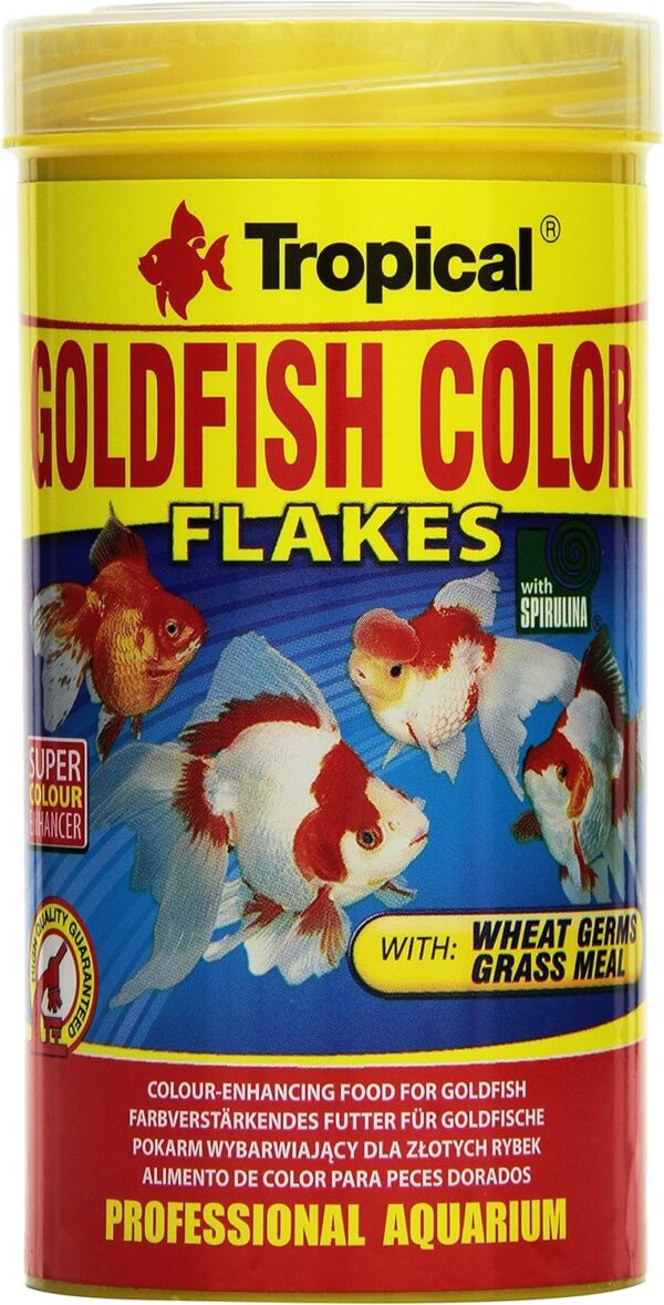 TROPICAL FISH FOOD,GOLDFISH COLOR FLAKES COLOUR-ENHANCING FOOD FOR GOLDFISH, tin 250ml / 50g