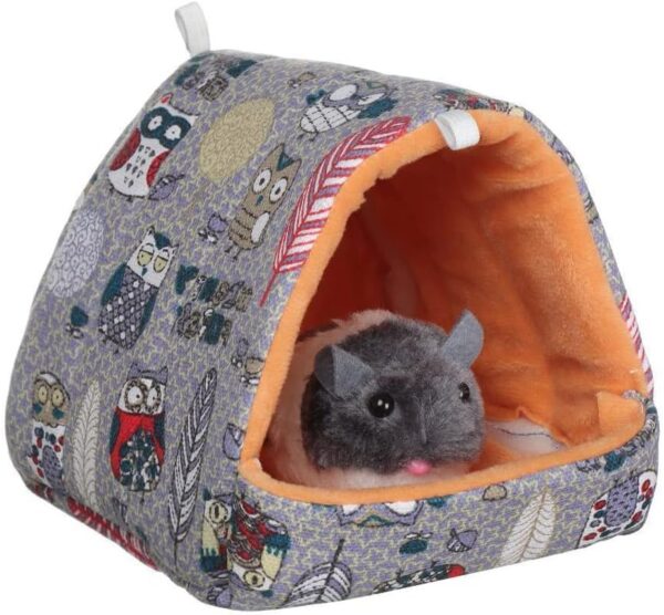 TeTupGa Guinea Pig Hamster House Bed Cute Rat Hammock Parrots Bird Nest Plush Mini Hanging Cave Beds Hut Hamster Bedding Hideout for Ferret Hedgehog Chinchilla (M-15 * 15 CM)