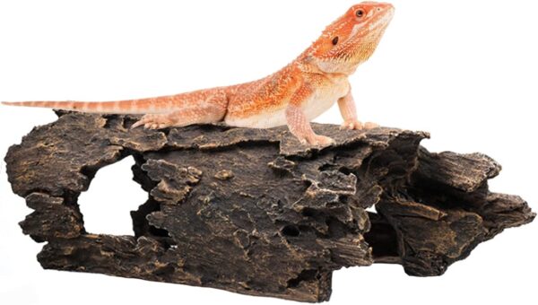 Tfwadmx Large Reptile Hide Bearded Dragon Tank Accessories 13.5" Snake Hides Resin Hollow Log for Aquarium Decorations Betta Fish Hideout for Geckos,Chameleons, Corn Snakes, Frogs