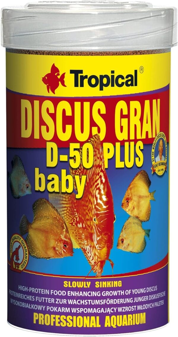 Tropical DISCUS GRAN D-50 PLUS BABY 100ml / 52g - high-protein granules for fast growth of young discus and high-nutritional fish