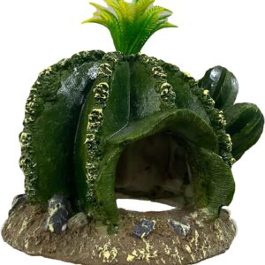 Uotyle Reptile Tank Decor Lizard Hide and Cave Plants Terrarium Decorations Resin Cactus Desert Aquarium Tank Habitat Accessories for Bearded Dragon Chameleon Leopard Gecko Snake Fish