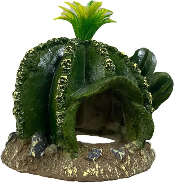 Uotyle Reptile Tank Decor Lizard Hide and Cave Plants Terrarium Decorations Resin Cactus Desert Aquarium Tank Habitat Accessories for Bearded Dragon Chameleon Leopard Gecko Snake Fish