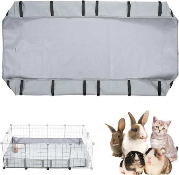 WMYYLX Guinea Pig Cage Tarp, Detachable Guinea Pig Cage Liner, Washable Tarp Bottom Guinea Pig Bedding for Rabbits Hamsters Hedgehogs Ferrets (Gray 120x60x11cm)