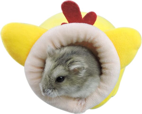 WishLotus Hamster Bed, Mini Soft and Warm Hamster House Cute Non-Slip Hamster Sleeping nest Small Animals Bedding House for Dwarf Hamsters, Mini Hedgehogs and Small Pets (Yellow)