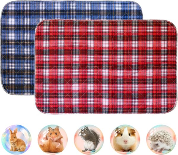 XMPEKO 2PCS Guinea Pig Fleece Cage Liner -35.4 * 23.4 IN, Washed & Reused Guinea Pig Pee Pads Bedding, Absorbent Rabbit Cage Liner for Small Animal Hamsters