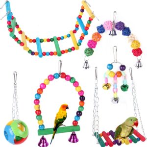 Ywmsfl Bird Swing Toy Parakeet Ladder Bridge Bird Foraging Wall Toy Chewable Parrot Toy Bird Cage Toy Bird Foraging Toy Birdtoy