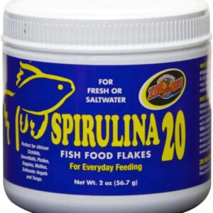 Zoo Med Spirulina 20 Flake Fish Food, 2-Ounce